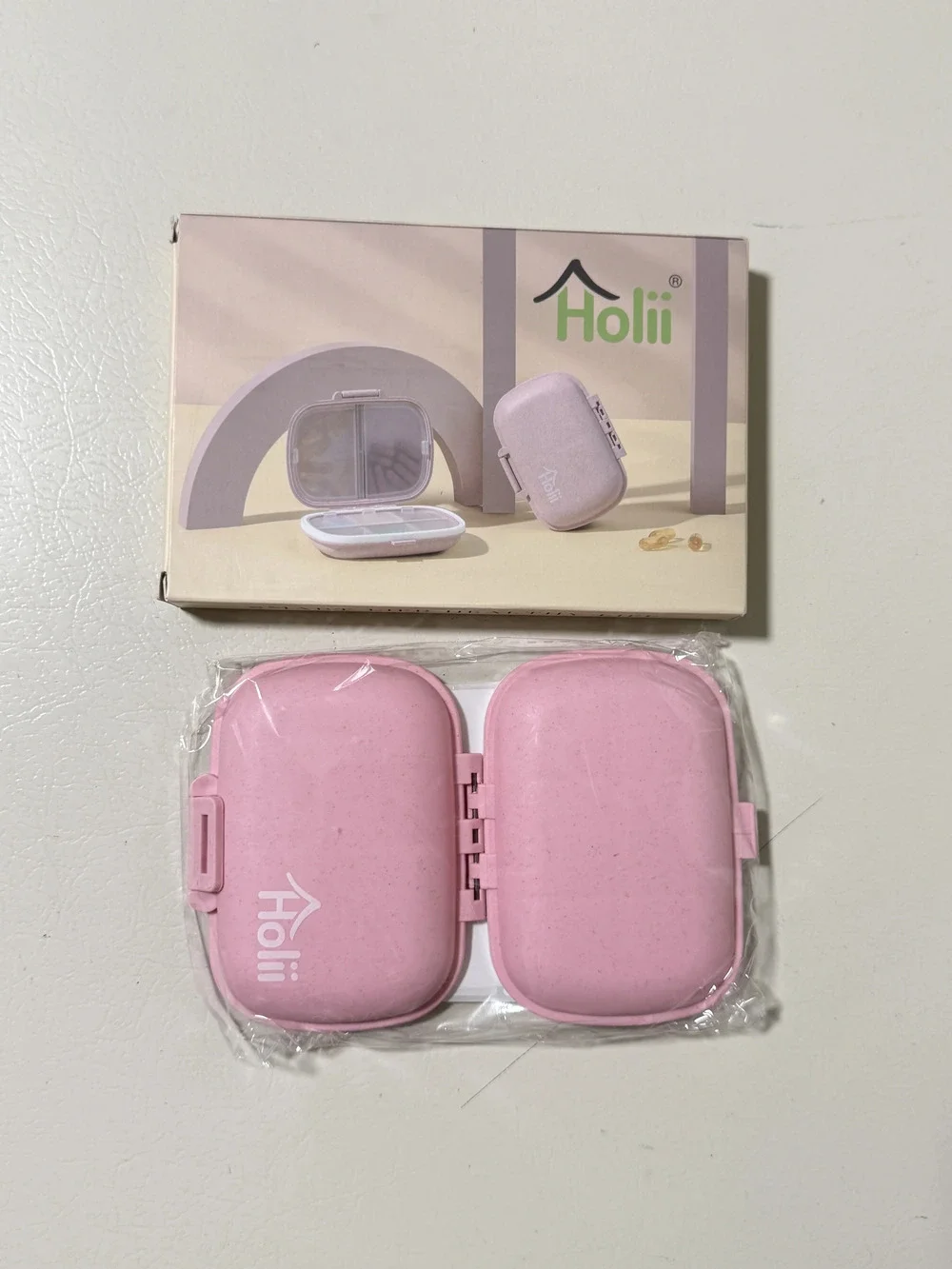 Daily Pill Organizer Pink 8 Compartment Travel Medicine Case Weekly